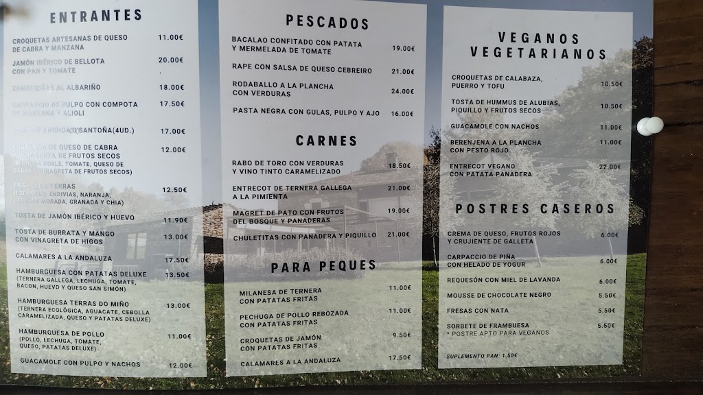 Restaurante Terras do Mino — Carta
