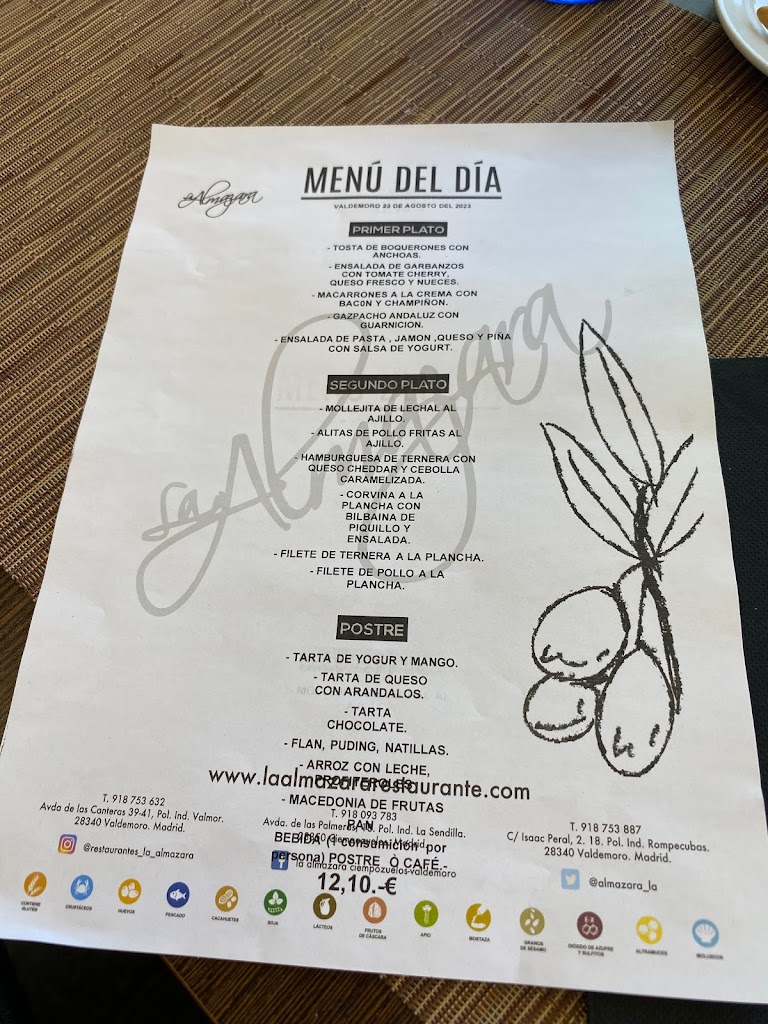 La Almazara Restaurante/ Rompecubas — Carta