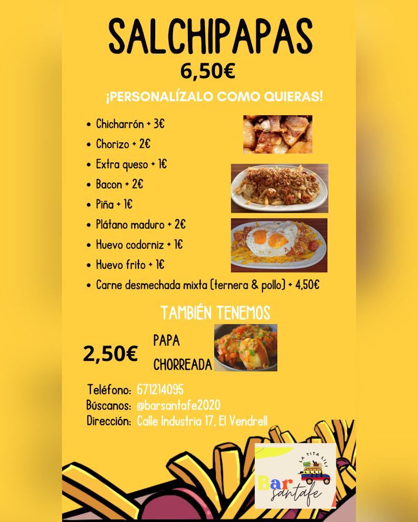 Bar Santafe — Carta