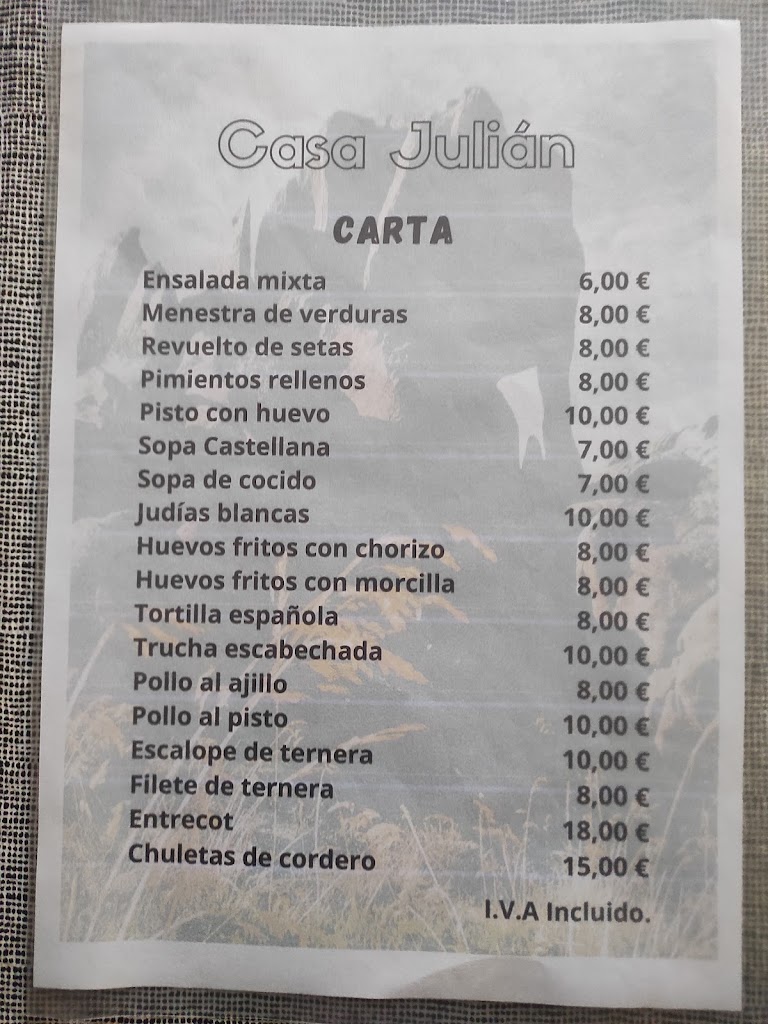Casa Julian — Carta