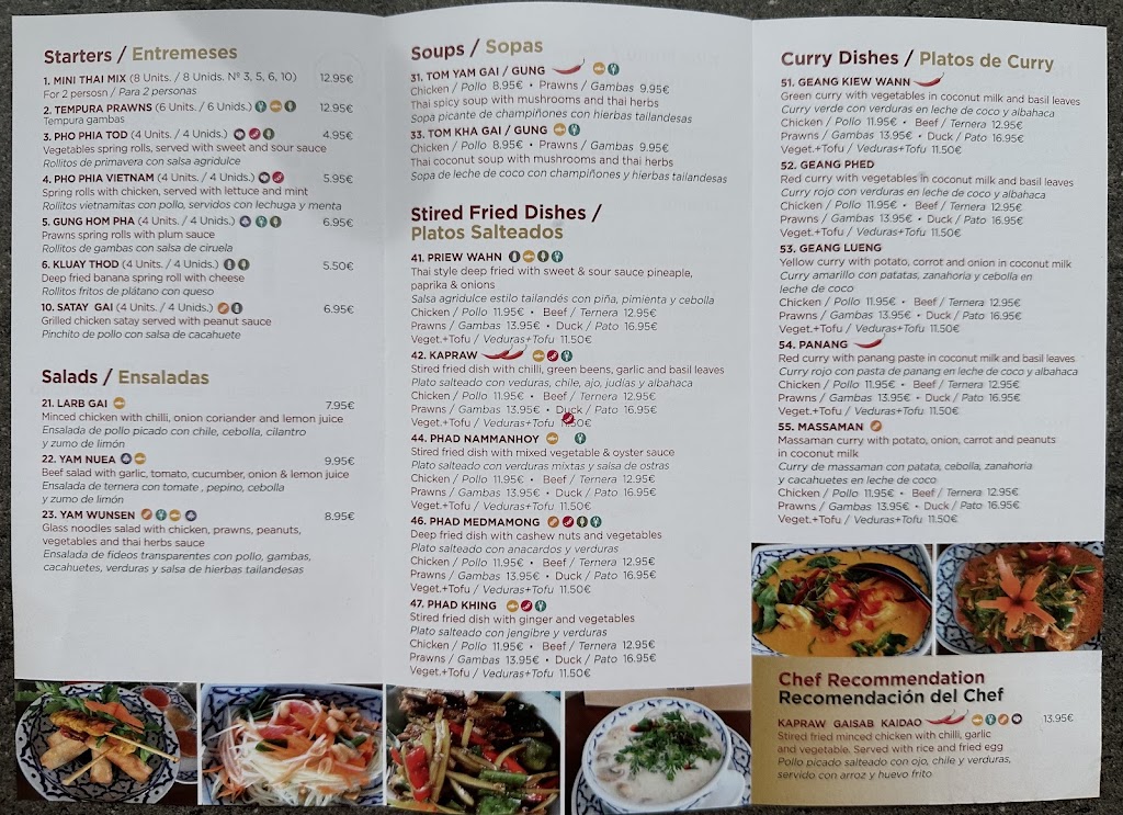 Mini Thai estepona — Carta