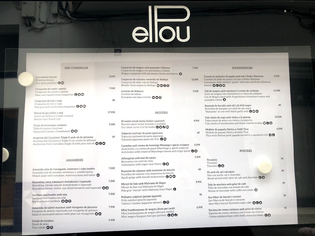 Restaurant El Pou — Carta