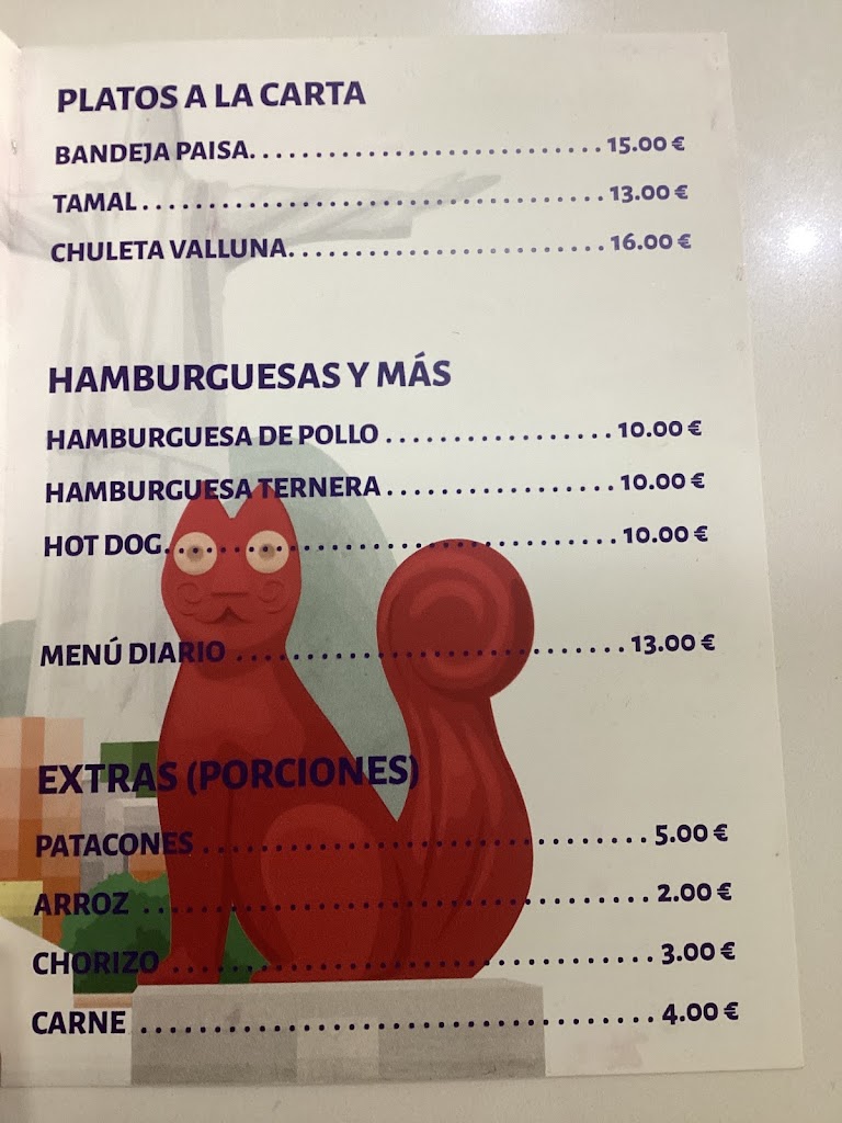 Restaurante Aqui es Cali — Carta