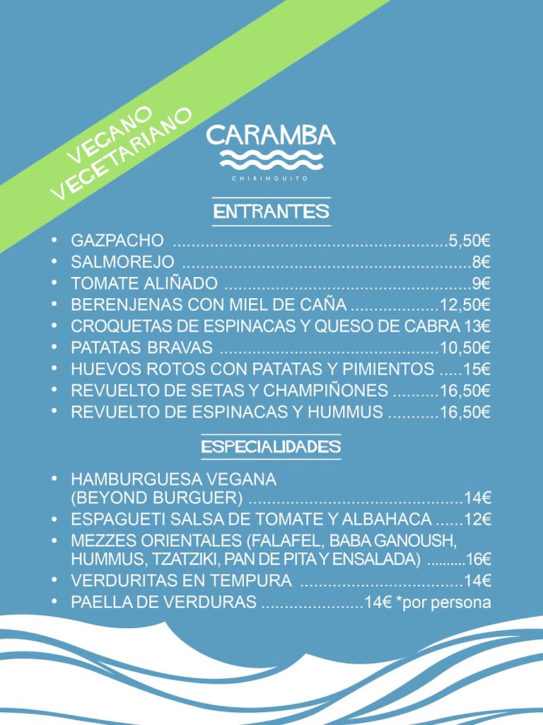 Chiringuito Caramba — Carta