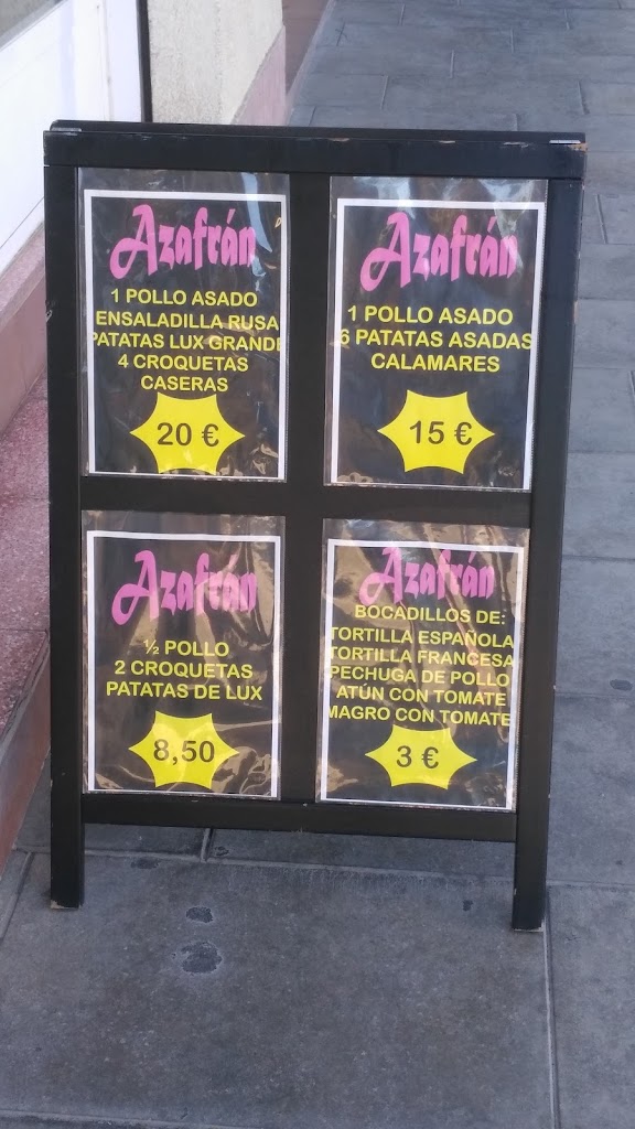 Asador de pollos Azafran — Carta