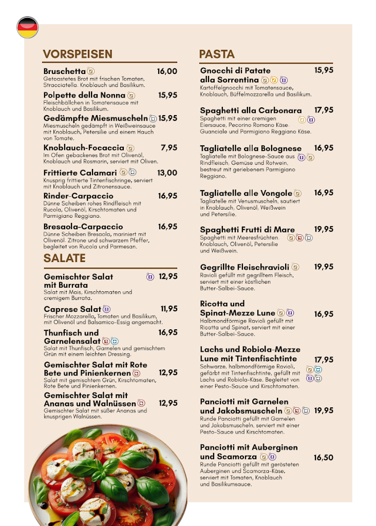 Restaurante Napule Mallorca — Carta