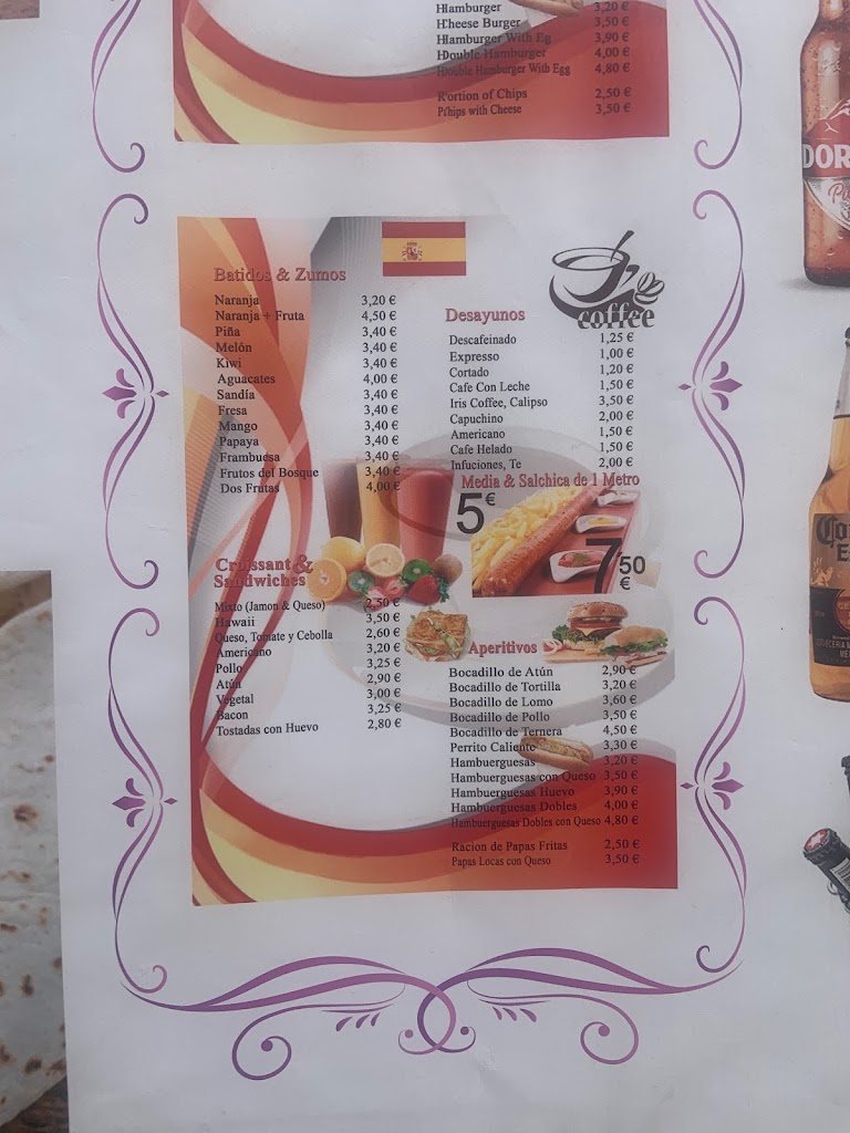 Cafe Juanito Bar Cafeteria — Carta