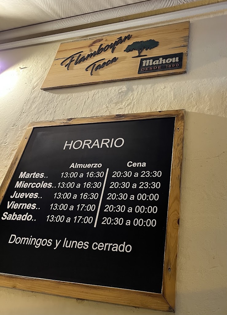 Taberna Tasca Flamboyan — Carta
