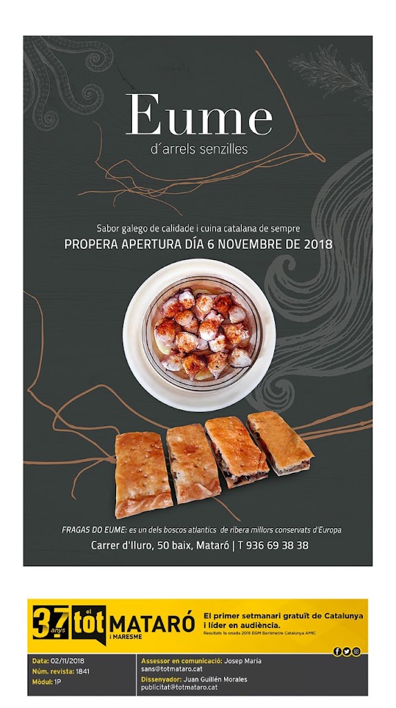 Restaurante gallego Eume — Carta