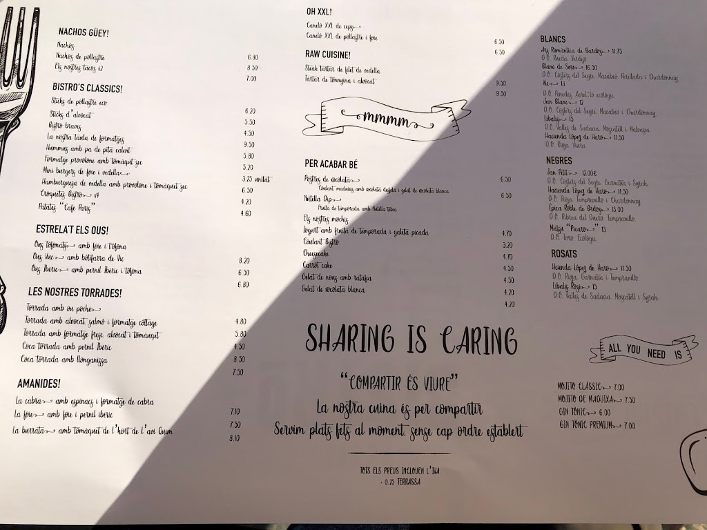 Petit Bistro — Carta