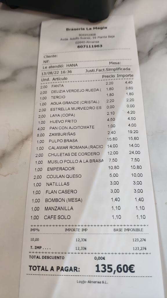 LA MAGIA Braseria mediterranea — Carta