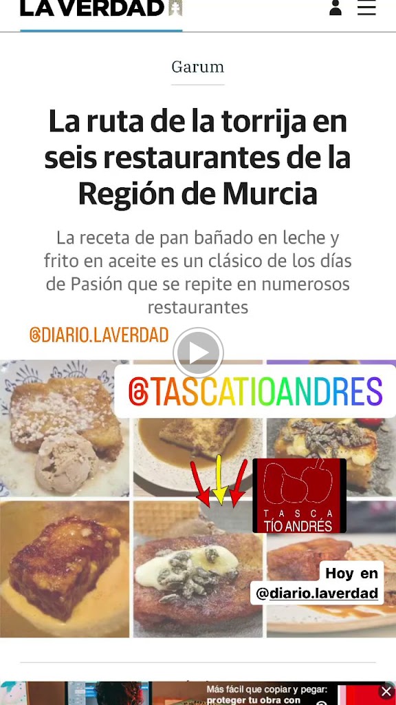 Tasca Tio Andres (Cartagena) — Carta