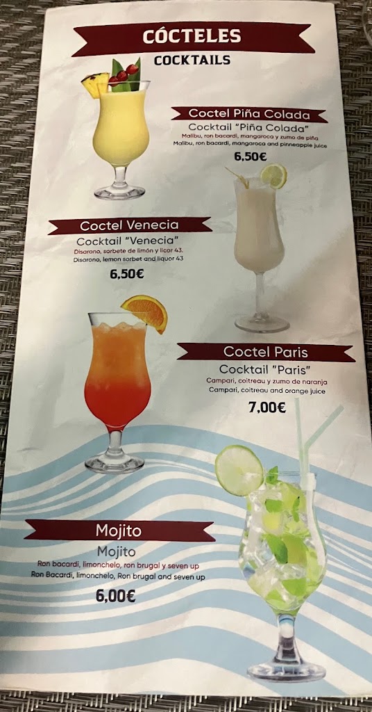 Restaurante El Pescadito — Carta