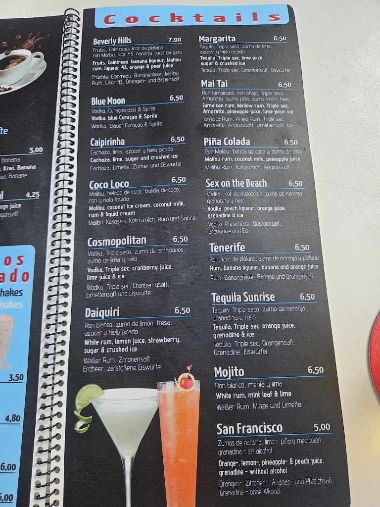 Cafe Bar Beverly Hill — Carta