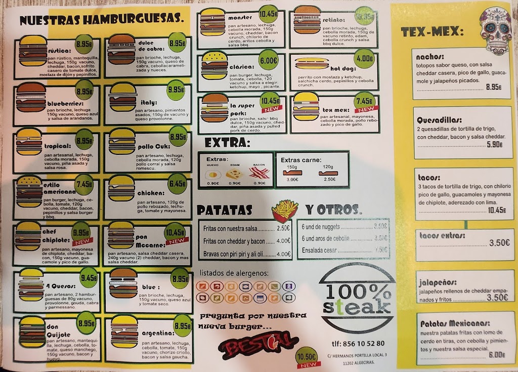 Hamburgueseria 100% STEAK — Carta
