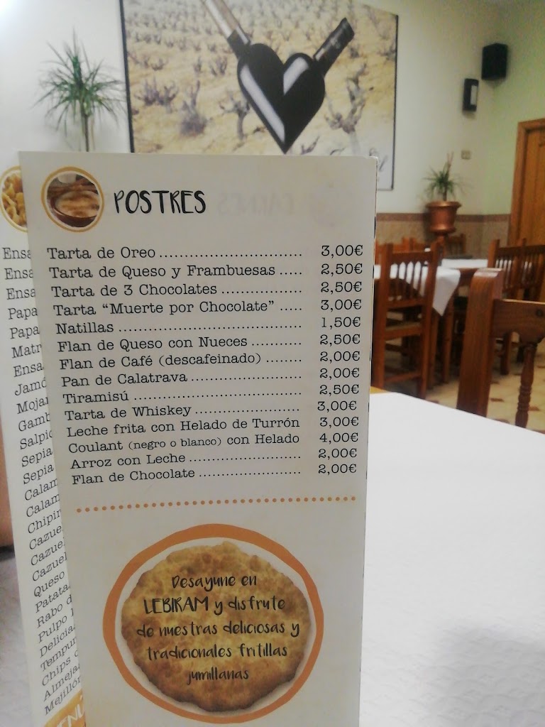 Restaurante Lebiram Jumilla — Carta
