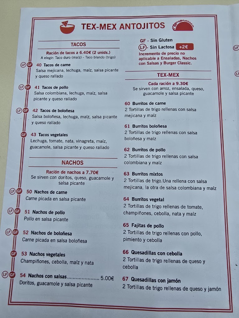 La Mejicana Pizzeria Taqueria - Mijas — Carta