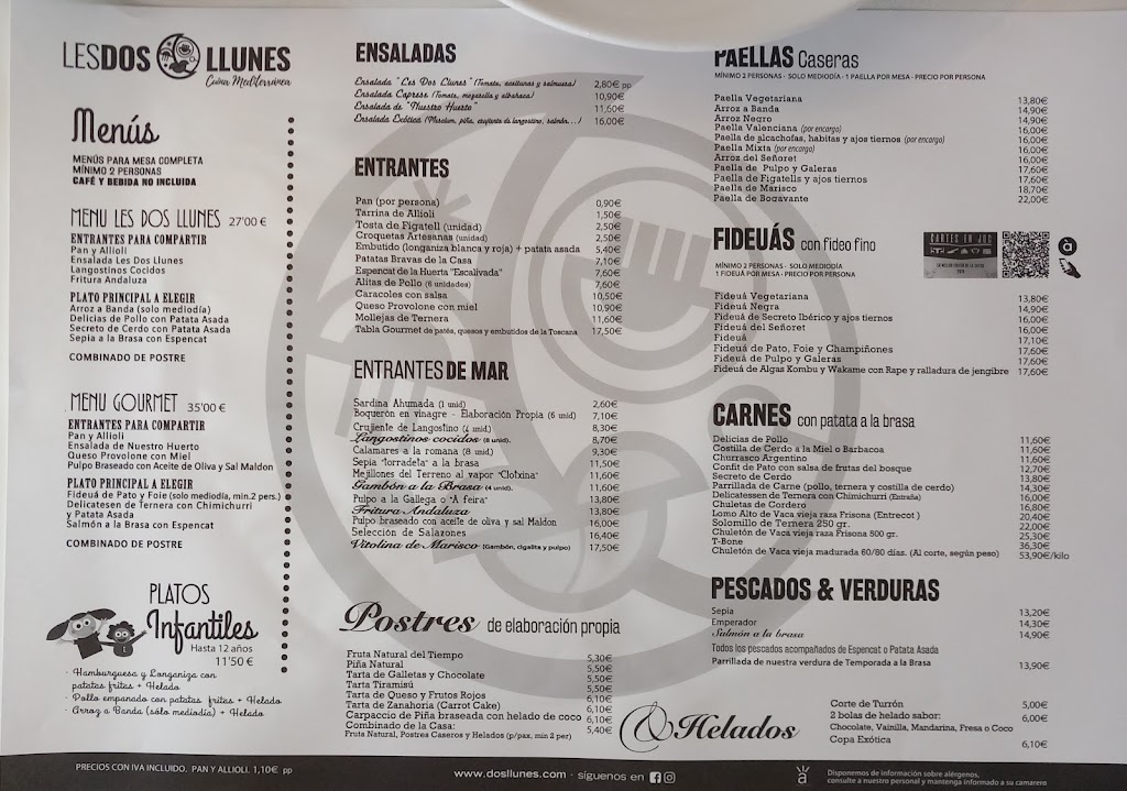 Les Dos Llunes — Carta
