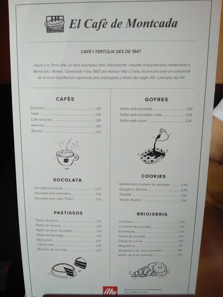 Cactus, Cafe Gastronomic — Carta