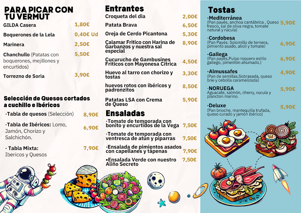 Cafeteria Luna San Andres — Carta