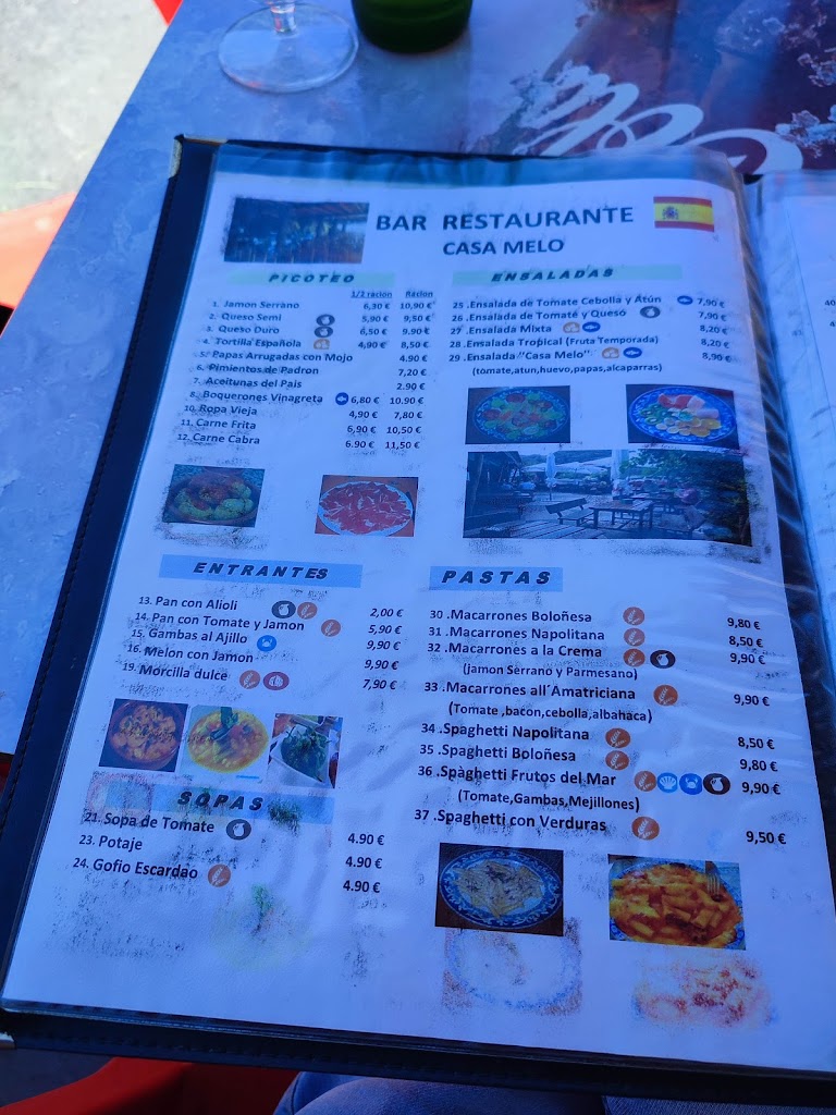 Restaurante Casa Melo — Carta