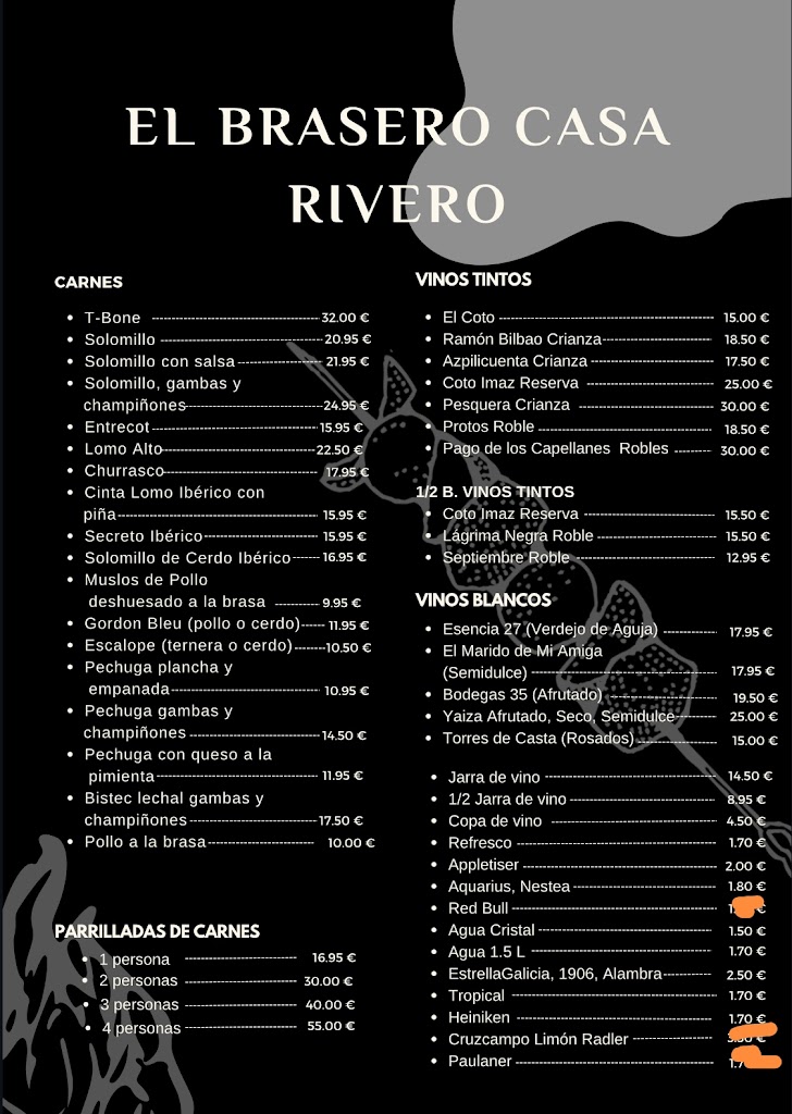 El Brasero, casa Rivero — Carta