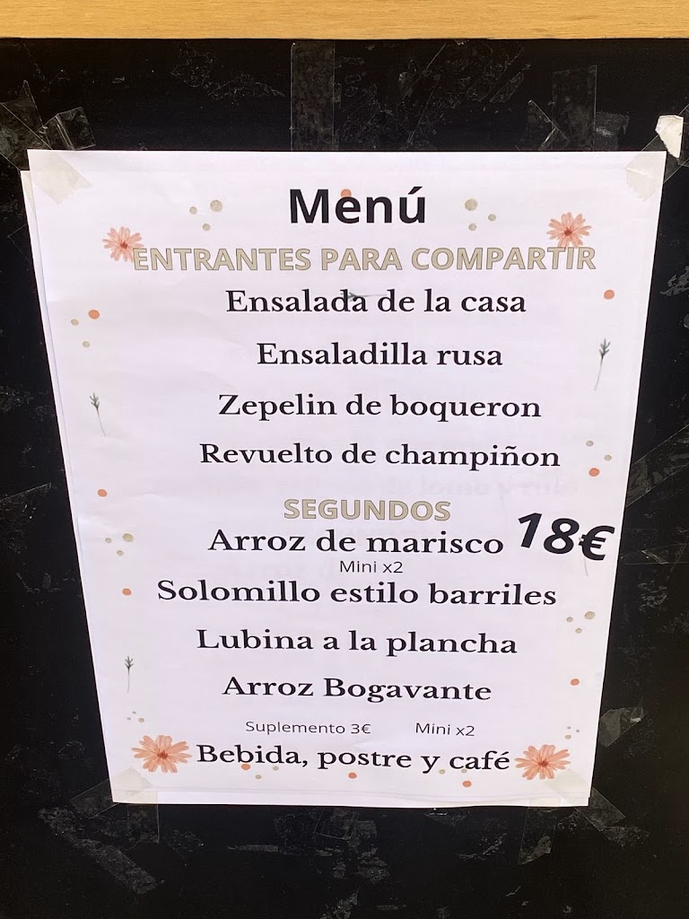 Restaurante los Barriles — Carta