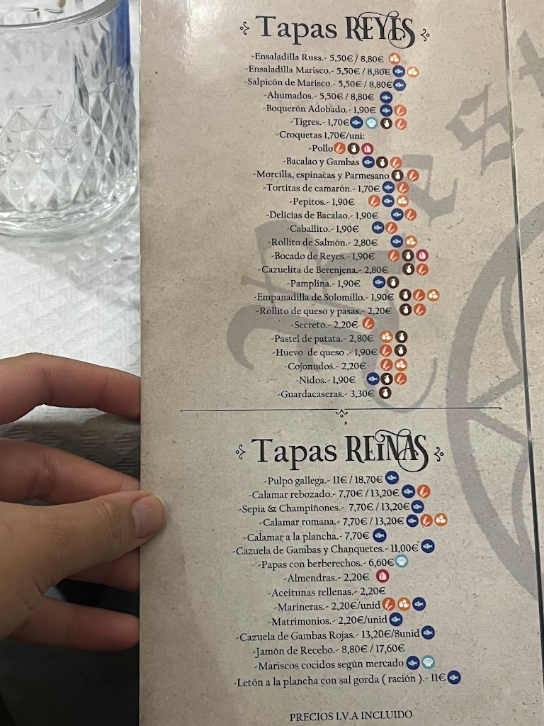Restaurante Reyes Catolicos — Carta