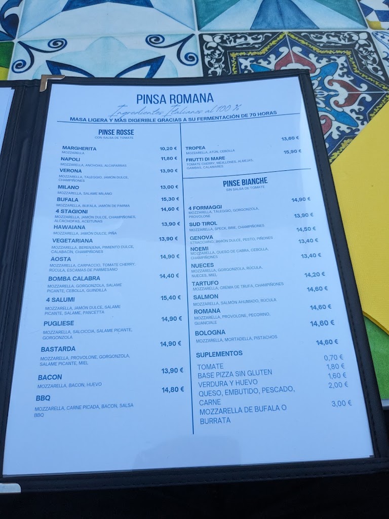 Portofino gourmet — Carta
