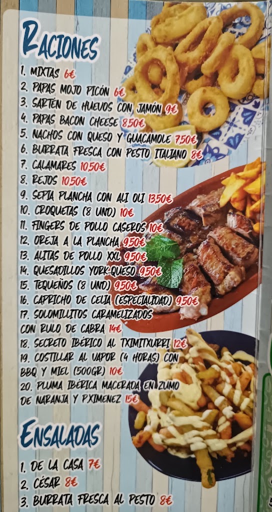 Bar La soci — Carta