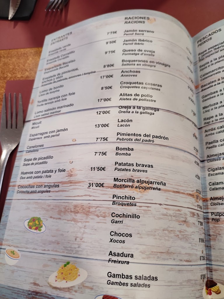 Restaurante El Corralillo — Carta