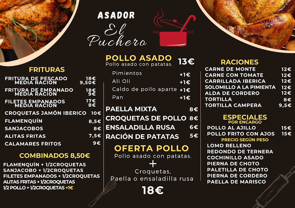 Asador De Pollos El Puchero — Carta