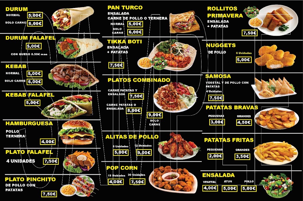 La familia kebab pizzeria — Carta