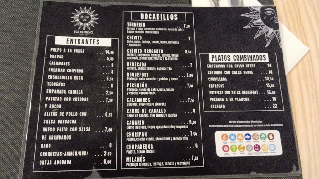 Sol De Mayo Cafe*Bar — Carta