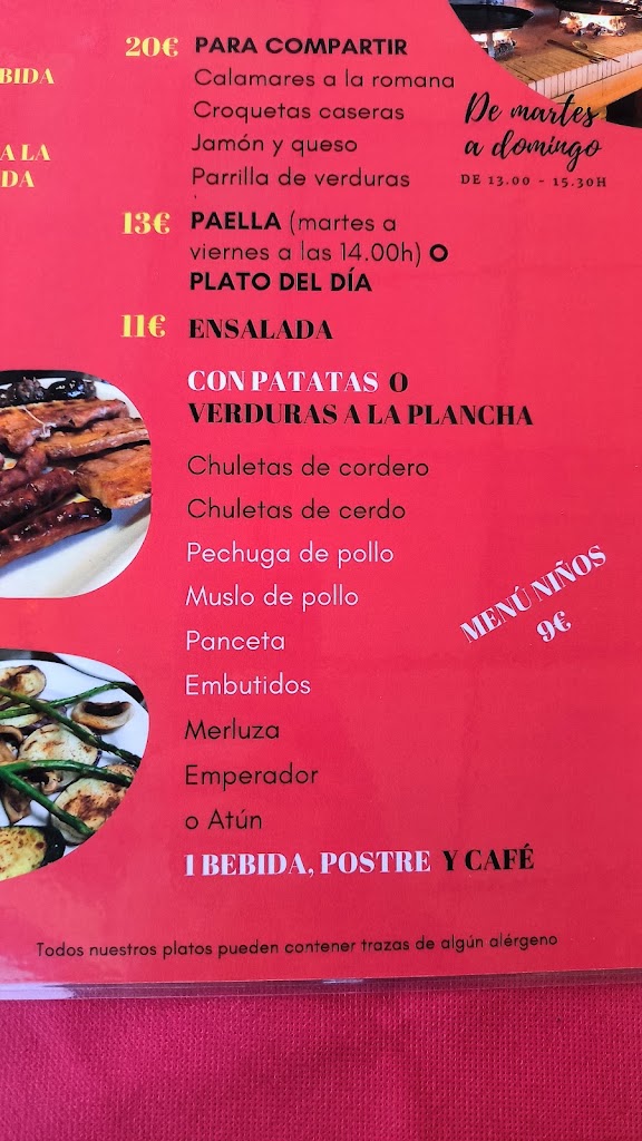 Restaurante Asador Casa Paco — Carta