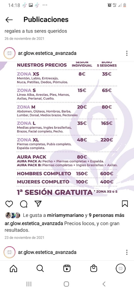 AR.glow estetica avanzada — Carta