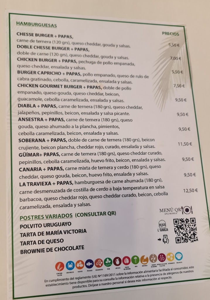 Sabores — Carta