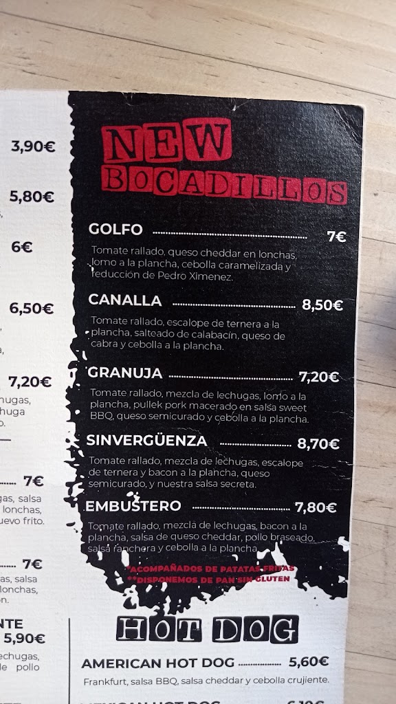 El horno Prolongacion — Carta