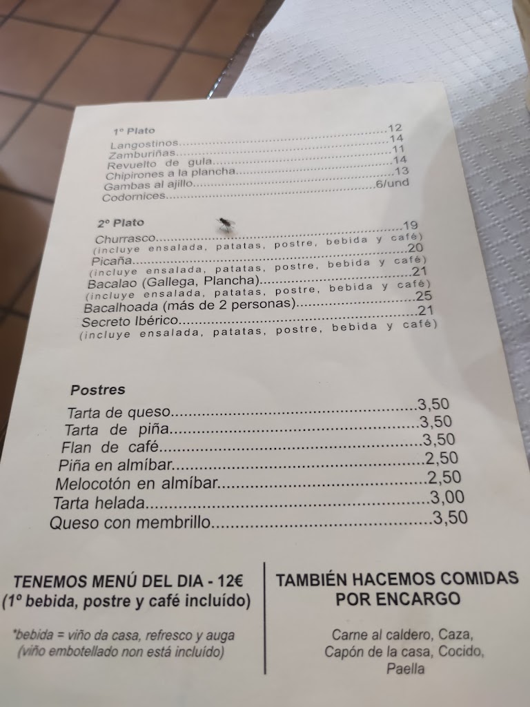 Taberna O' Cazador — Carta