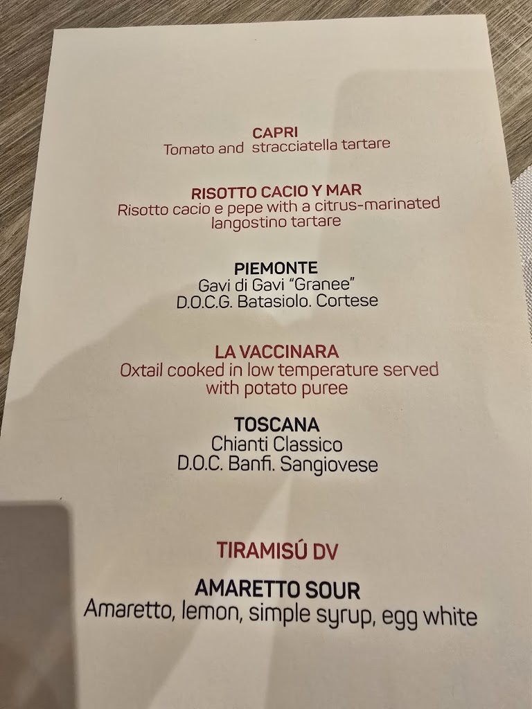 Trattoria La Dolce Vita — Carta