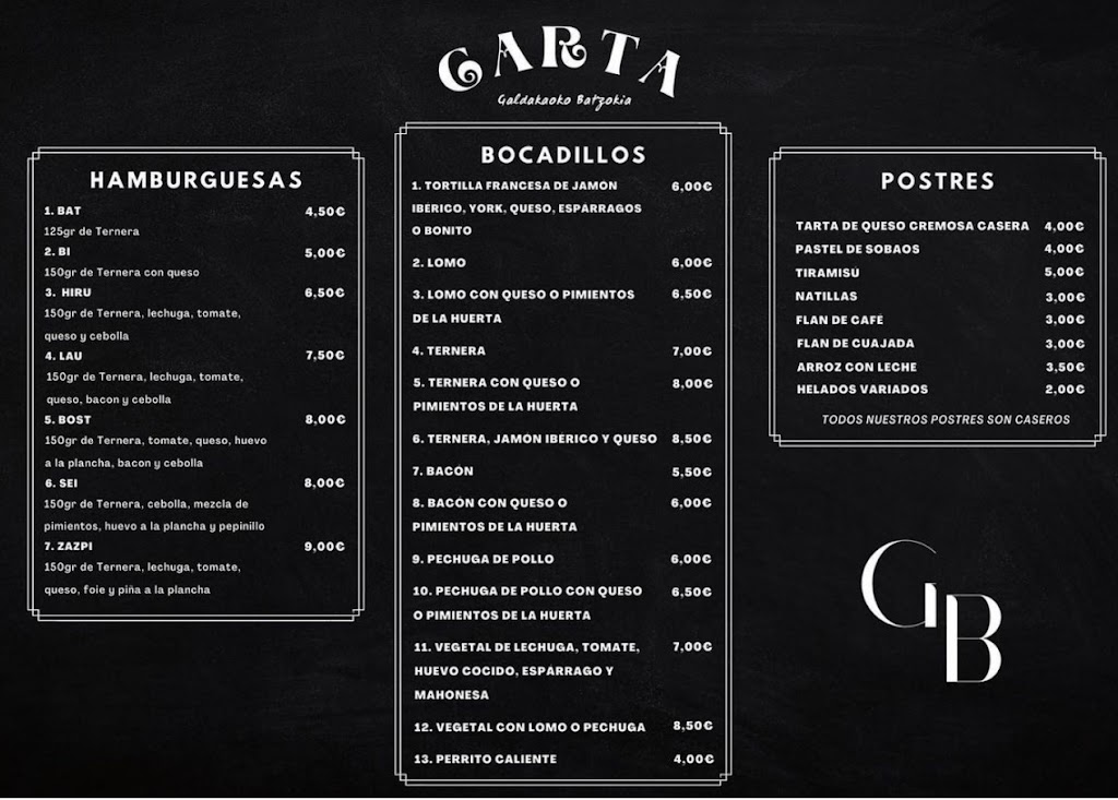 Batzoki Galdakao — Carta