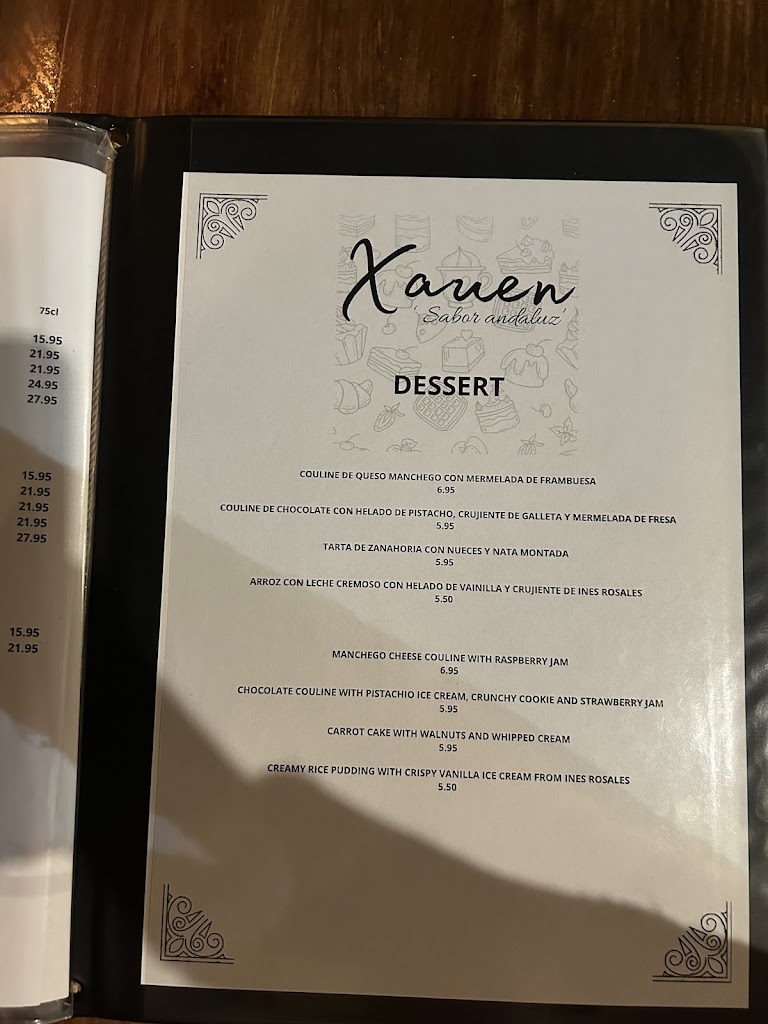 Restaurante Xauen ' Sabor andaluz' — Carta