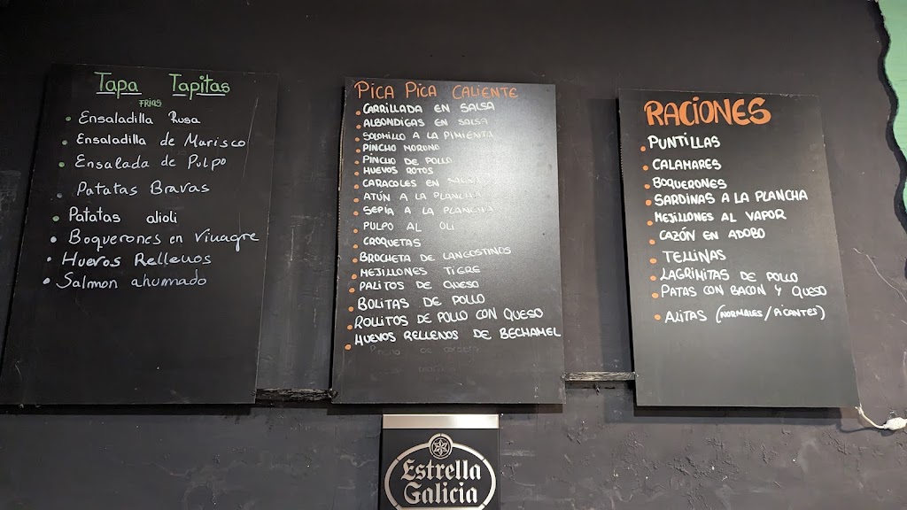 Bar Tapita Tapitas — Carta