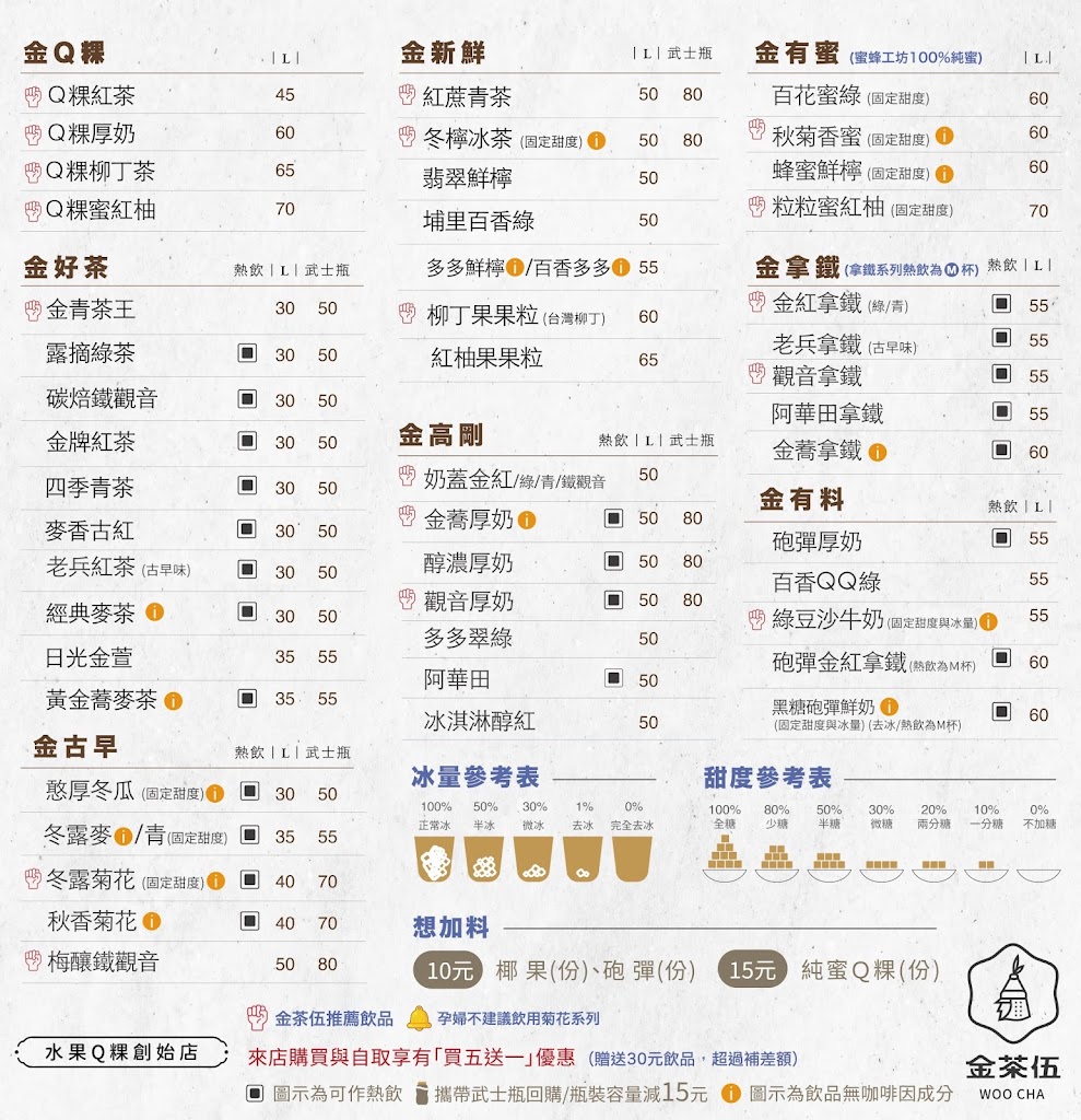 金茶伍手作飲品-岡山大仁門市 WOO CHA TEA SHOP 的照片