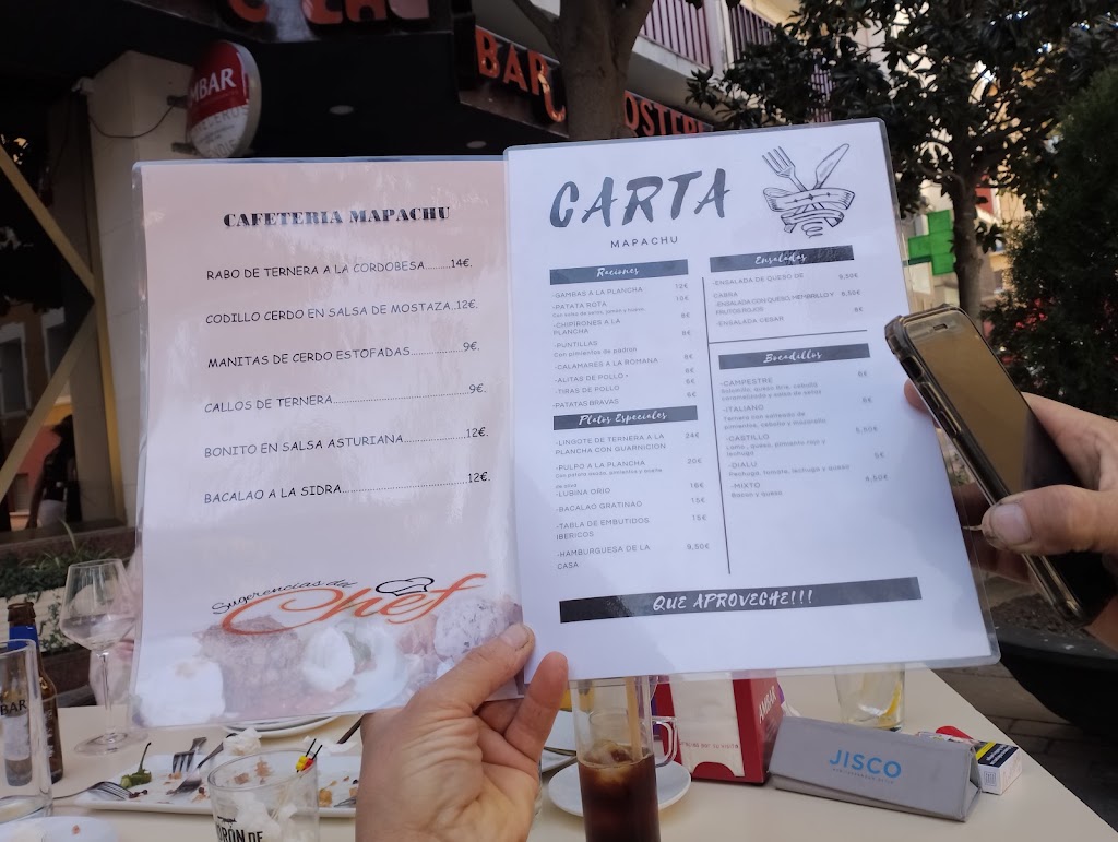 Cafeteria Bar Mapachu — Carta