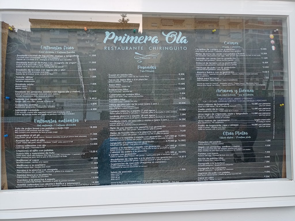 Chiringuito La Primera Ola — Carta