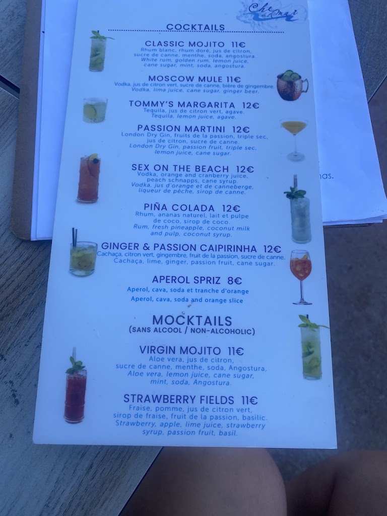 Restaurant Che del Mar — Carta