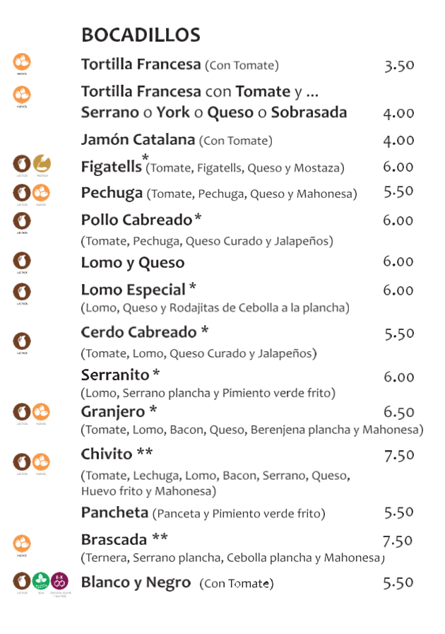 Bar Bon Estar | Gandia — Carta