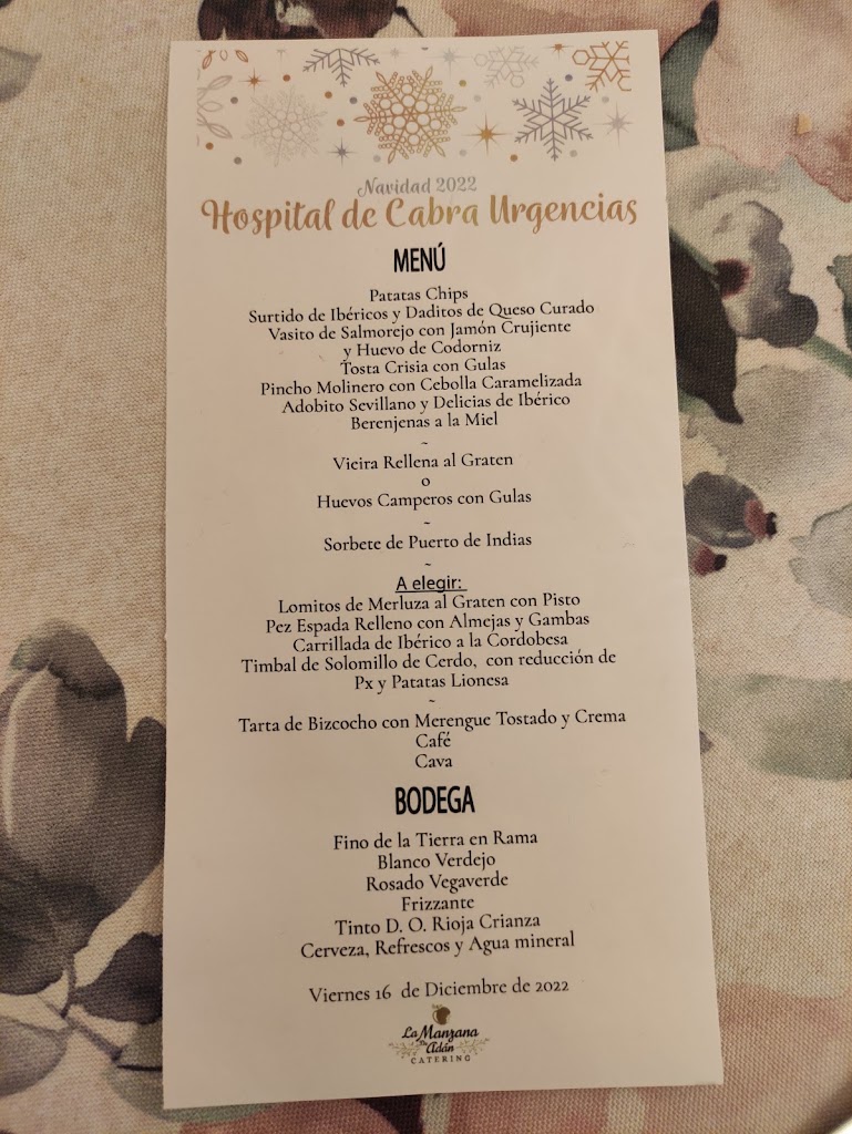 Restaurante La Manzana de Adan — Carta