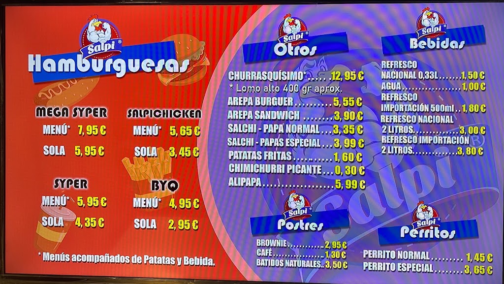 Restaurante Salpi — Carta